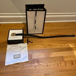 Gucci Marmont W.30 black leather belt — Size 75